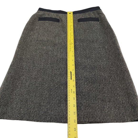 Max Mara Heathered Knit Pencil Skirt Womens 8 Gray Black Wool Blend Knee Length - Picture 7 of 12